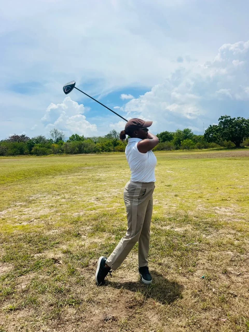 Golf swing action shot